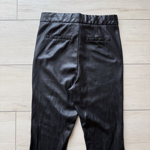 Good American Pants Women’s Size 8/29 Black Faux Leather High Waisted Flare - Picture 11 of 16